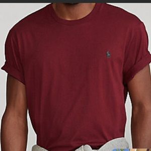 Polo Ralph Lauren Jersey Crewneck Tee in Classic Wine Red Sz.L-Tall